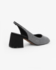 Immagine di MISS GLOBO - Slingback nera con strass, punta tonda e sottopiede in memory foam TACCO 6,5