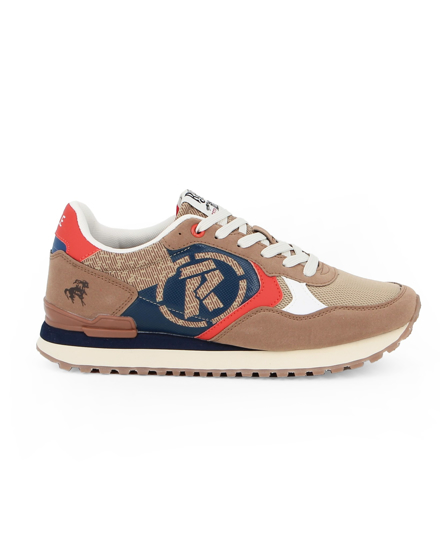 Immagine di RIFLE- Sneaker cuoio con path arancione