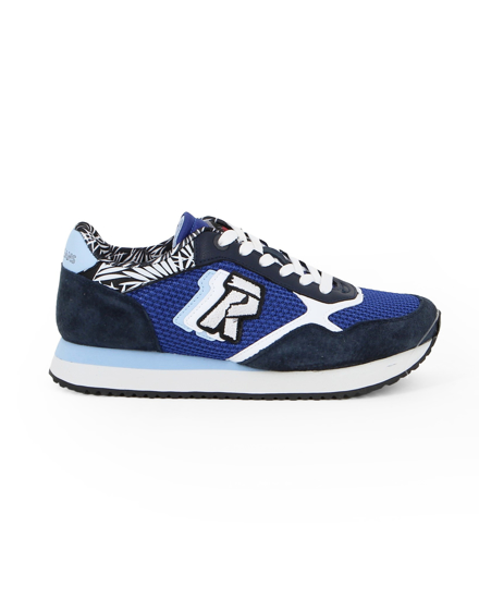 Immagine di RIFLE- Sneaker blu con inserti blu chiaro e patch grigia