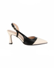 Immagine di  MISS GLOBO - Slingback nera con punta color burro, tacco 7,5CM, MADE IN ITALY