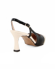 Immagine di  MISS GLOBO - Slingback nera con punta color burro, tacco 7,5CM, MADE IN ITALY