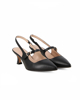 Immagine di  MISS GLOBO - Slingback nera con cinturino superiore, tacco 6CM, MADE IN ITALY