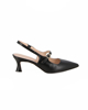 Immagine di  MISS GLOBO - Slingback nera con cinturino superiore, tacco 6CM, MADE IN ITALY