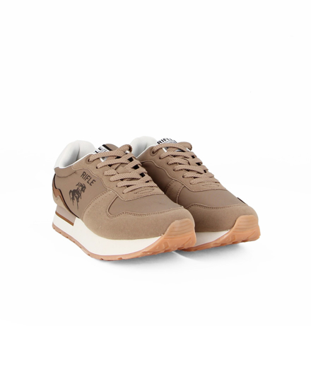 Immagine di RIFLE - Sneaker beige con patch bianca