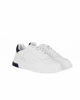 Immagine di WAMPUM - Sneaker bianca con patch blu in VERA PELLE
