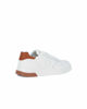 Immagine di WAMPUM - Sneaker bianca con patch marrone in VERA PELLE