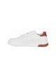 Immagine di WAMPUM - Sneaker bianca con patch marrone in VERA PELLE