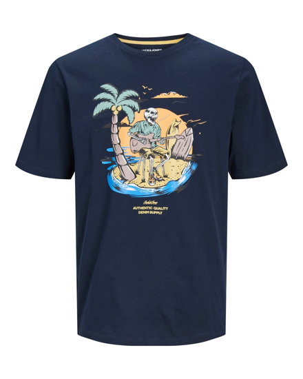 Immagine di JACK&JONES - T-shirt blu con stampa a maniche corte