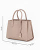 Immagine di DAVID JONES - Borsa due manici natural con tre scomparti principali e ciondolo metallico a scomparsa, tracolla removibile