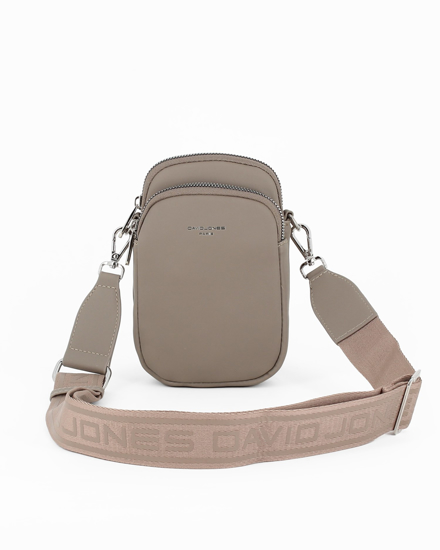 Immagine di DAVID JONES - Tracollina taupe con due scomparti con chiusura a zip