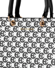 Immagine di ENRICO COVERI - Borsa due manici bianca e nera loggata, tracolla removibile