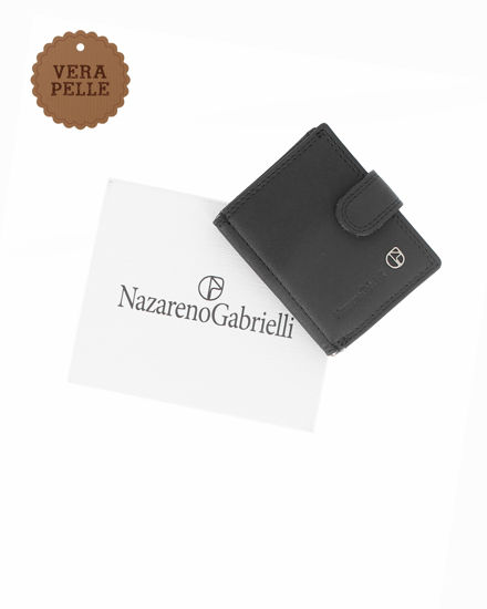 Immagine di NAZARENO GABRIELLI - Portacarte nero da uomo in VERA PELLE