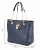 Immagine di MISS GLOBO - Borsa shopping blu con dettaglio lucchetto a cuore