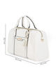 Immagine di LANCETTI - Borsa bauletto due manici bianco con pennacchio a frange, tracolla removibile