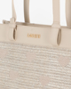 Immagine di LANCETTI - Borsa shopping naturale effetto paglia con dettaglio cuori