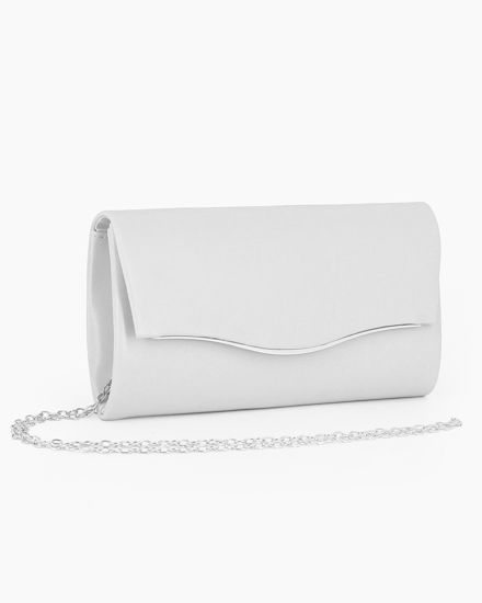 Immagine di MISS GLOBO - Pochette bianca con patta dettaglio argemto