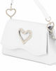 Immagine di MISS GLOBO - Pochette bianca con patta dettaglio cuore di strass