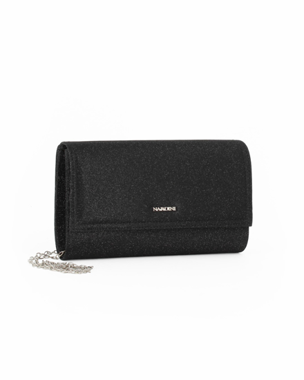 Immagine di NARDINI - Pochette nera in lurex con patta