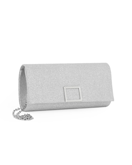 Immagine di DIVAS - Pochette argento glitterata con patta