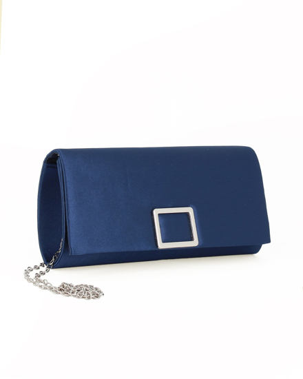 Immagine di DIVAS - Pochette blu in raso con patta