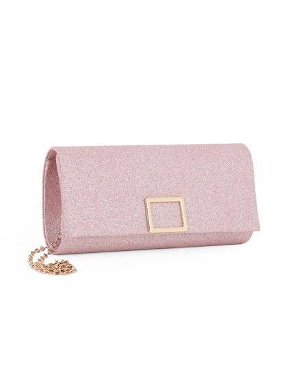 Immagine di DIVAS - Pochette rose gold glitterata con patta