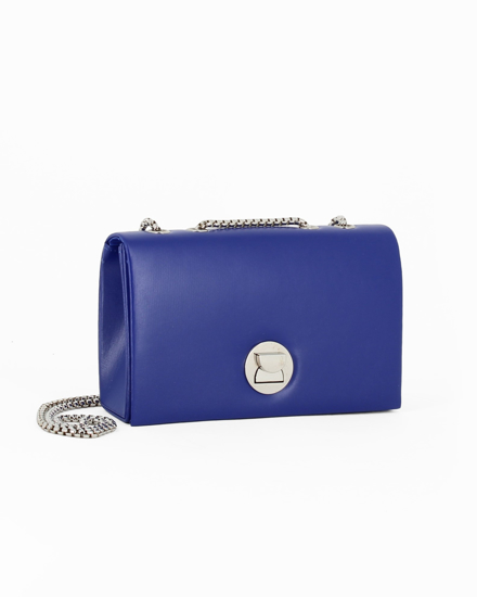 Immagine di DIVAS - Pochette bluette con patta e tracolla catenina