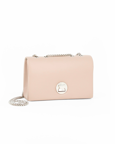 Immagine di DIVAS - Pochette beige con patta e tracolla catenina