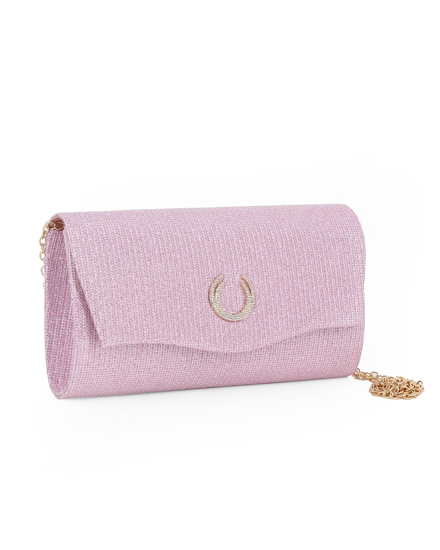 Immagine di DIVAS - Pochette rose gold con patta e dettaglio di strass