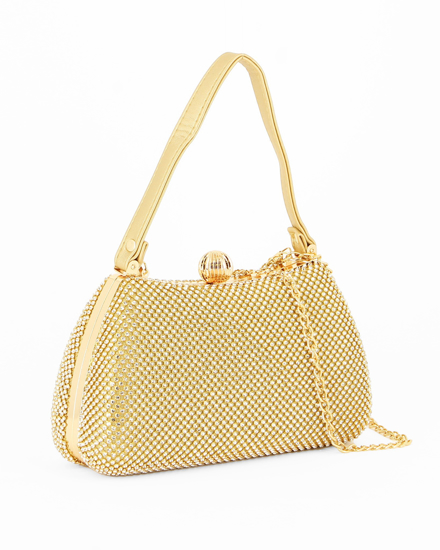 Immagine di DIVAS - Pochette oro tutta stass con un manico