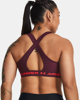 Immagine di UNDER ARMOUR - Top bordeaux ultra aderente in tessuto traspirante con banda logo rosa