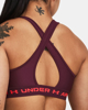 Immagine di UNDER ARMOUR - Top bordeaux ultra aderente in tessuto traspirante con banda logo rosa