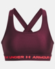 Immagine di UNDER ARMOUR - Top bordeaux ultra aderente in tessuto traspirante con banda logo rosa