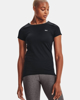 Immagine di UNDER ARMOUR - T shirt da donna nera in tessuto traspirante con logo bianco