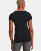 Immagine di UNDER ARMOUR - T shirt da donna nera in tessuto traspirante con logo bianco