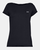 Immagine di UNDER ARMOUR - T shirt da donna nera in tessuto traspirante con logo bianco