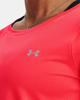 Immagine di UNDER ARMOUR - T shirt da donna rossa in tessuto traspirante con logo bianco