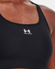 Immagine di UNDER ARMOUR - Top nero ultra aderente in tessuto traspirante con logo bianco