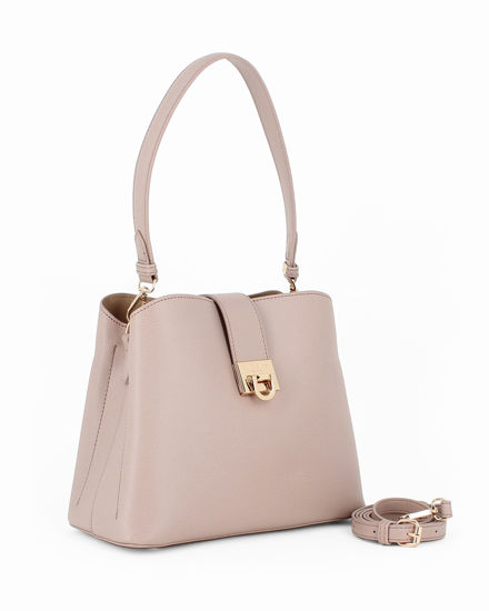 Immagine di DAVID JONES - Borsa a mano beige, un manico con tracolla removibile