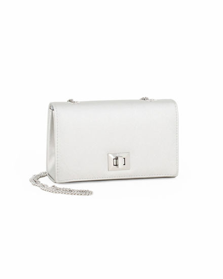 Immagine di MISS GLOBO - Pochette con patta argento e chiusura a girello
