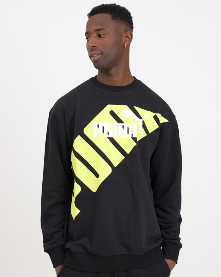 Immagine di PUMA - FELPA DA DUOMO POWER GRAPHIC CREW TR BLACK-LIME - 678961-51