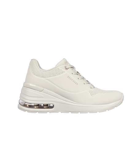 Immagine di SKECHERS MILLION AIR ELEVATED AIR COOLED MF - Sneakers beige da donna con dettaglio tomaia traforata