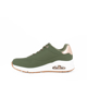 Immagine di SKECHERS UNO SHIMMER AWAY - Sneakers verde da donna con dettaglio tomaia traforata e inserto oro