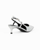 Immagine di MISS GLOBO - Slingback argento in vernice con sottopiede memory foam , tacco 5CM