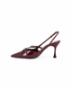 Immagine di MISS GLOBO - Décolleté slingback borgogna in vernice con sottopiede in memory foam e dettaglio cinturini incrociati, tacco 7,5CM