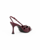 Immagine di MISS GLOBO - Décolleté slingback borgogna in vernice con sottopiede in memory foam e dettaglio cinturini incrociati, tacco 7,5CM