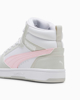 Immagine di PUMA - Sneaker alta da ragazza bianca e rosa con lacci, numerata 36/39 - REBOUND V6 MID JR