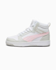 Immagine di PUMA - Sneaker alta da ragazza bianca e rosa con lacci, numerata 36/39 - REBOUND V6 MID JR