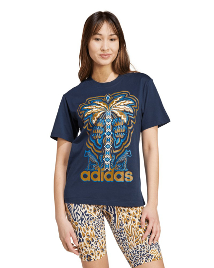 Adidas t shirt donna blu online