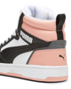 Immagine di PUMA - Sneaker alta da ragazza bianca e nera con dettagli rosa, numerata 36/39 - REBOUND V6 MID JR