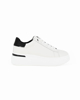 Immagine di MISS GLOBO - Scarpa sneakers bianca in VERA PELLE con patch nera